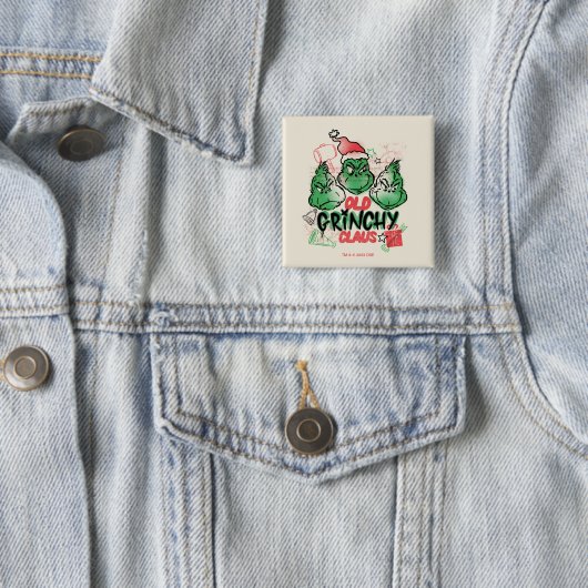 Dr. Seuss | De oude Grinch Claus Vierkante Button 5,1 Cm (In situ)