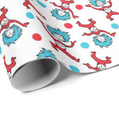 Dr. Seuss Ding 1 Ding 2 | Tweeling Baby Shower Cadeaupapier (Rol Hoek)