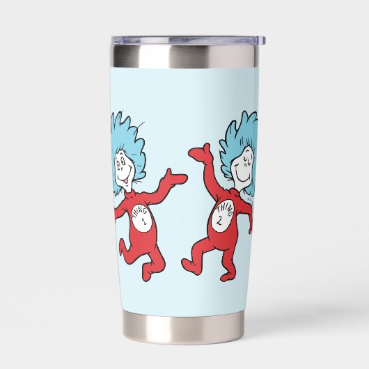Dr. Seuss Ding 1 en Ding 2 Karakter Geïsoleerde Drinkbeker (Links)
