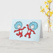 Dr. Seuss Ding 1 en Ding 2 Karakter Kaart (Gele Bloem)