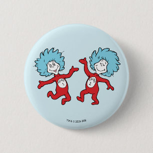 Dr. Seuss Ding 1 en Ding 2 Karakter Ronde Button 5,7 Cm