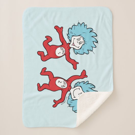 Dr. Seuss Ding 1 en Ding 2 Karakter Sherpa Deken (Voorkant)