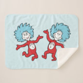 Dr. Seuss Ding 1 en Ding 2 Karakter Sherpa Deken (Voorkant (horizontaal))