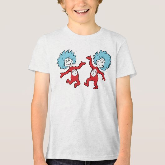 Dr. Seuss Ding 1 en Ding 2 Karakter Tri-Blend Shirt (Voorkant)