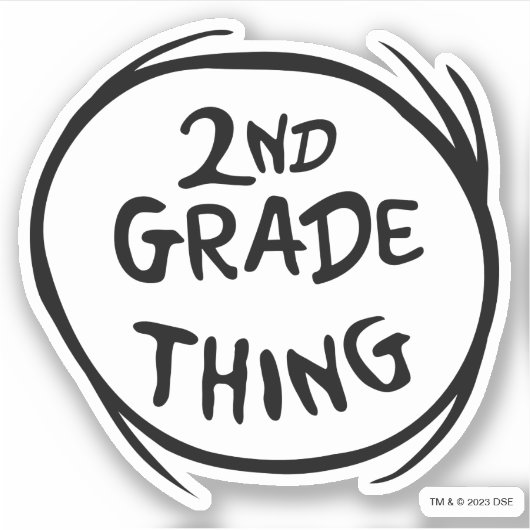 Dr. Seuss | Ding één ding twee - 2e klas ding Sticker (Voorkant)