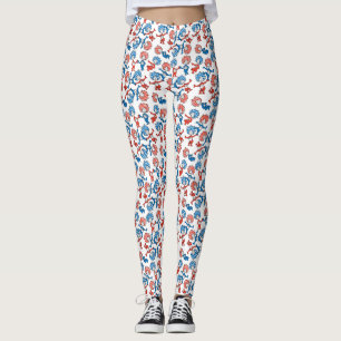 Dr. Seuss Ding Eén Ding Twee Amerikaanse Vlag Pa Leggings