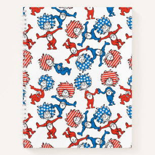 Dr. Seuss Ding Eén Ding Twee Amerikaanse Vlag Pa Notitieboek