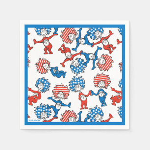 Dr. Seuss Ding Eén Ding Twee Amerikaanse Vlag Pa Servet