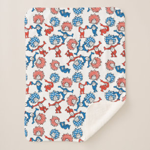 Dr. Seuss Ding Eén Ding Twee Amerikaanse Vlag Pa Sherpa Deken