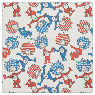 Dr. Seuss Ding Eén Ding Twee Amerikaanse Vlag Pa Stof
