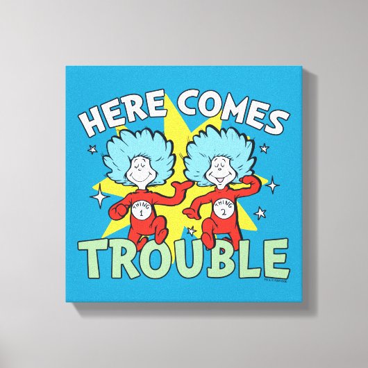 Dr. Seuss | Ding Eén Ding Twee Daar Komt Problemen Canvas Afdruk (Voorkant)
