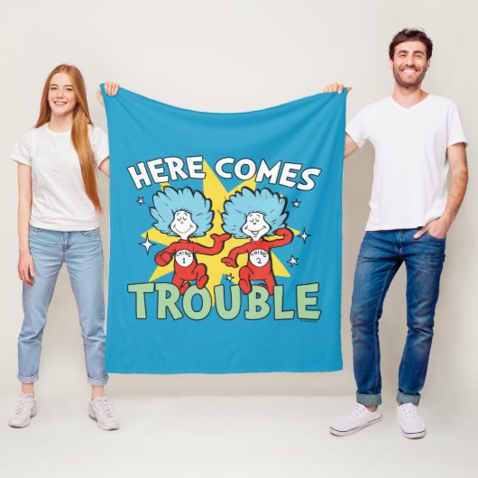 Dr. Seuss | Ding Eén Ding Twee Daar Komt Problemen Fleece Deken (In situ)