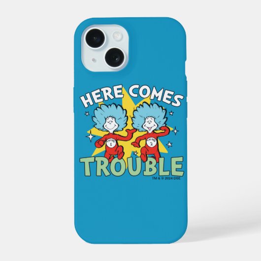 Dr. Seuss | Ding Eén Ding Twee Daar Komt Problemen iPhone 15 Case (Achterkant)