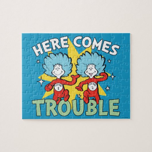 Dr. Seuss | Ding Eén Ding Twee Daar Komt Problemen Legpuzzel (Horizontaal)