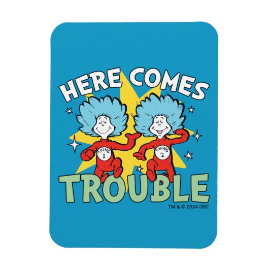 Dr. Seuss | Ding Een Ding Twee Daar Komt Problemen Magneet (Verticaal)