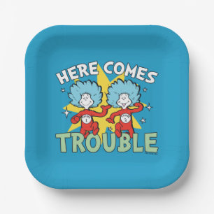 Dr. Seuss Ding Eén Ding Twee Daar Komt Problemen Papieren Bordje