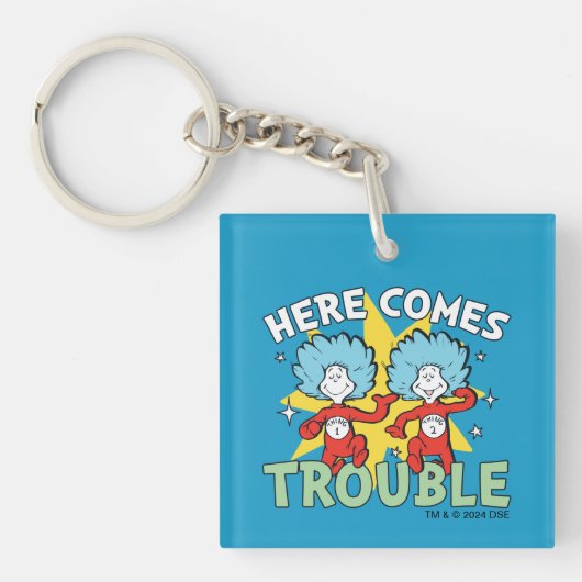 Dr. Seuss | Ding Eén Ding Twee Daar Komt Problemen Sleutelhanger (Voorkant)