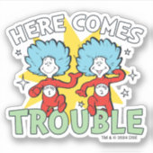 Dr. Seuss | Ding Eén Ding Twee Daar Komt Problemen Sticker (Voorkant)