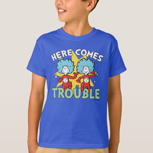 Dr. Seuss | Ding Eén Ding Twee Daar Komt Problemen T-shirt (Voorkant)