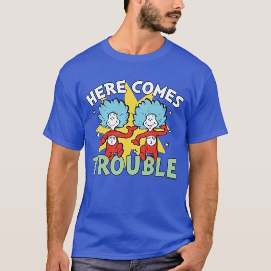 Dr. Seuss | Ding Eén Ding Twee Daar Komt Problemen T-shirt (Voorkant)