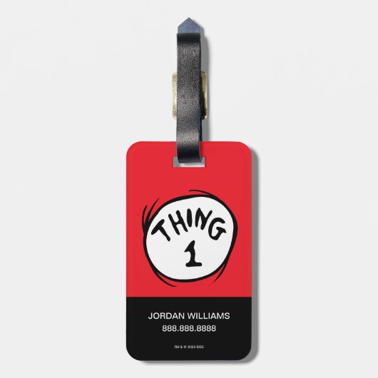 Dr. Seuss | Ding één ding twee - Ding één Bagagelabel (Achterkant verticaal)