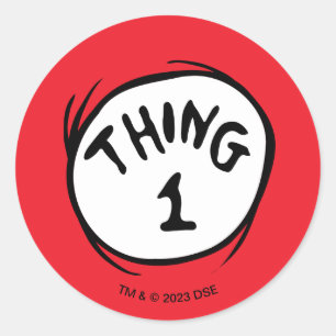 Dr. Seuss   Ding één ding twee - Ding één Ronde Sticker