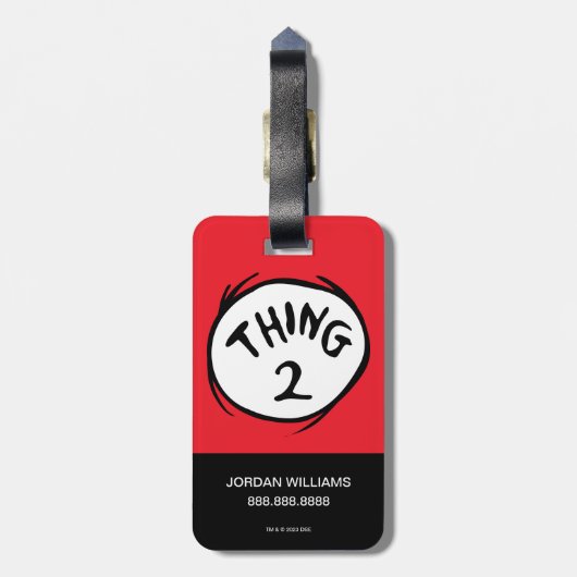 Dr. Seuss | Ding één ding twee - Ding twee Bagagelabel (Achterkant verticaal)