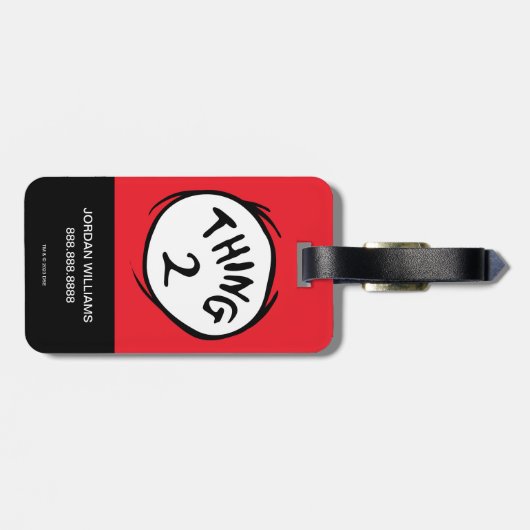 Dr. Seuss | Ding één ding twee - Ding twee Bagagelabel (Achterkant horizontaal)