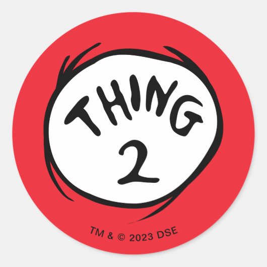 Dr. Seuss | Ding één ding twee - Ding twee Ronde Sticker (Voorkant)