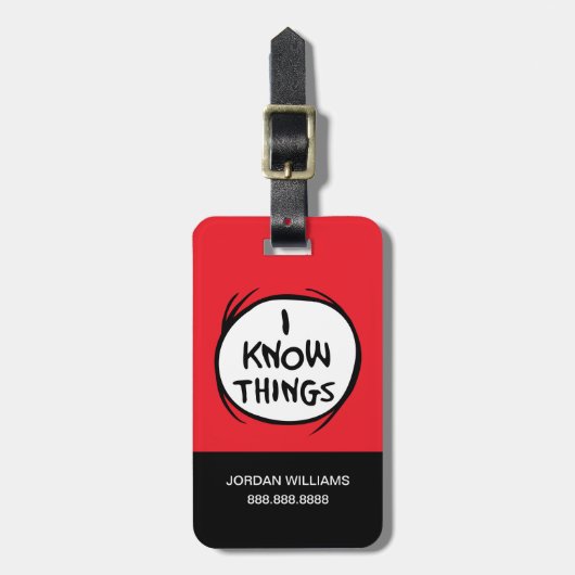 Dr. Seuss | Ding één ding twee - Ik weet dingen Bagagelabel (Voorkant verticaal)