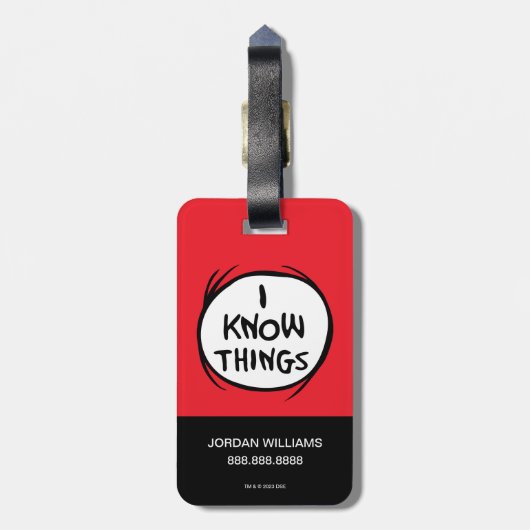 Dr. Seuss | Ding één ding twee - Ik weet dingen Bagagelabel (Achterkant verticaal)