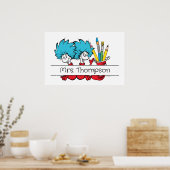 Dr. Seuss | Ding Een Ding Twee Leraar Naam Poster (Keuken)