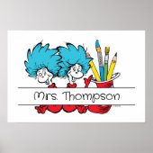 Dr. Seuss | Ding Een Ding Twee Leraar Naam Poster (Voorkant)
