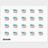 Dr. Seuss | Ding Een Ding Twee Leraar Naam Vierkante Sticker (Vel)