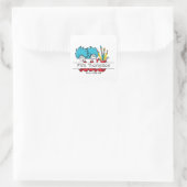 Dr. Seuss | Ding Een Ding Twee Leraar Naam Vierkante Sticker (Tas)
