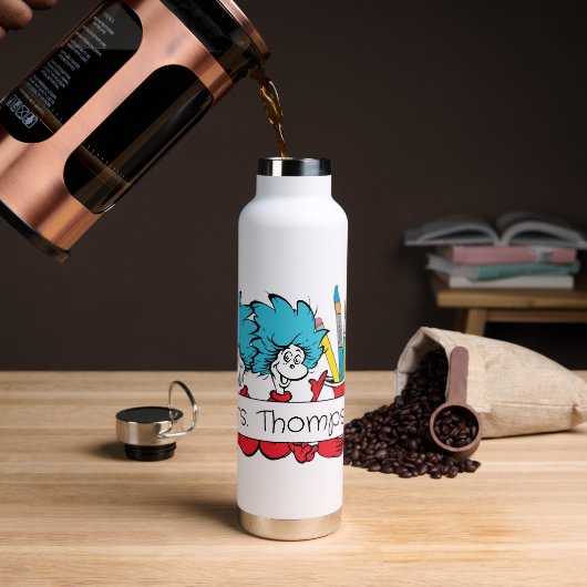 Dr. Seuss | Ding Een Ding Twee Leraar Naam Waterfles (Koffie)