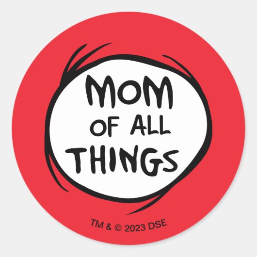 Dr. Seuss Ding Een Ding Twee - Moeder van alle Din Ronde Sticker (Voorkant)