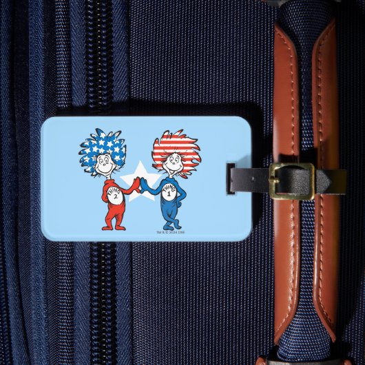 Dr. Seuss | Ding Eén Ding Twee Patriottische Grafi Bagagelabel (Voorkant Insitu 4)