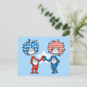 Dr. Seuss | Ding Eén Ding Twee Patriottische Grafi Briefkaart (Staand voorkant)