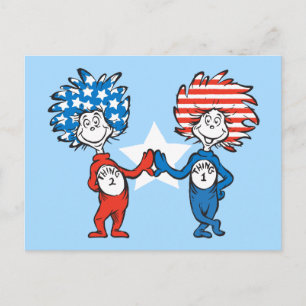 Dr. Seuss   Ding Eén Ding Twee Patriottische Grafi Briefkaart