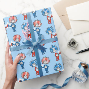 Dr. Seuss   Ding Eén Ding Twee Patriottische Grafi Cadeaupapier