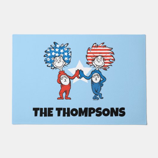 Dr. Seuss | Ding Eén Ding Twee Patriottische Grafi Deurmat (Voorkant)