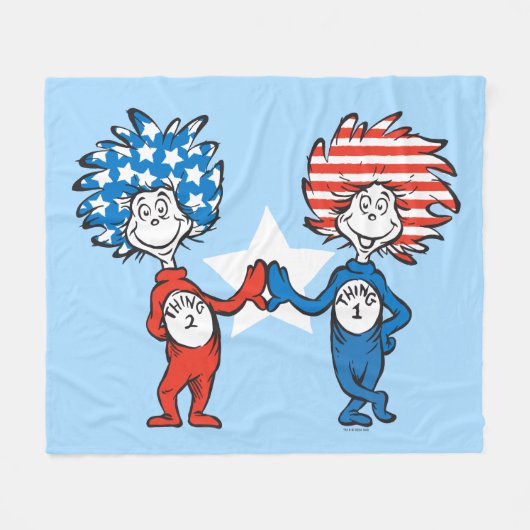 Dr. Seuss | Ding Eén Ding Twee Patriottische Grafi Fleece Deken (Voorkant (Horizontaal))