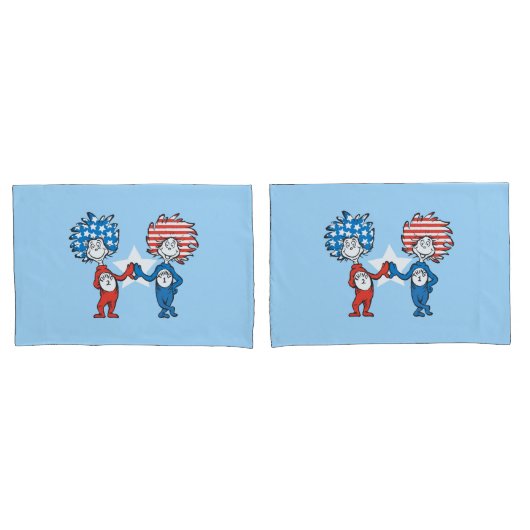 Dr. Seuss | Ding Eén Ding Twee Patriottische Grafi Kussensloop (Voorkant-Set)