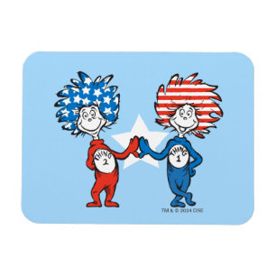 Dr. Seuss Ding Eén Ding Twee Patriottische Grafi Magneet