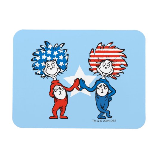 Dr. Seuss | Ding Eén Ding Twee Patriottische Grafi Magneet (Horizontaal)