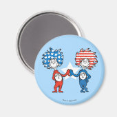 Dr. Seuss | Ding Eén Ding Twee Patriottische Grafi Magneet (Voorkant / Achterkant)