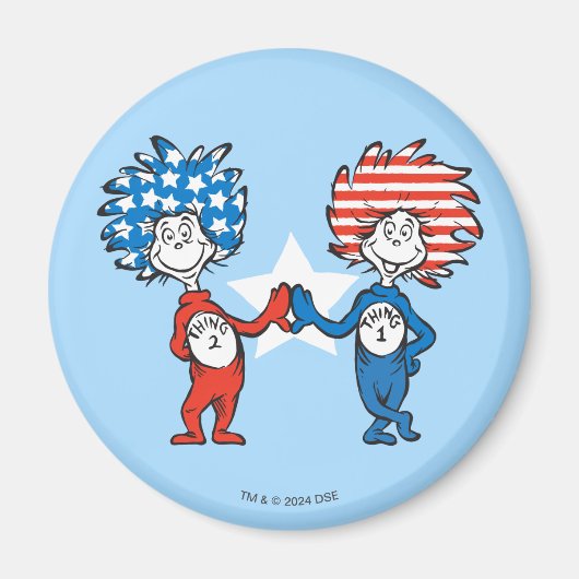 Dr. Seuss | Ding Eén Ding Twee Patriottische Grafi Magneet (Voorkant)