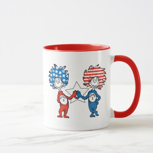 Dr. Seuss | Ding Een Ding Twee Patriottische Grafi Mok (Rechts)