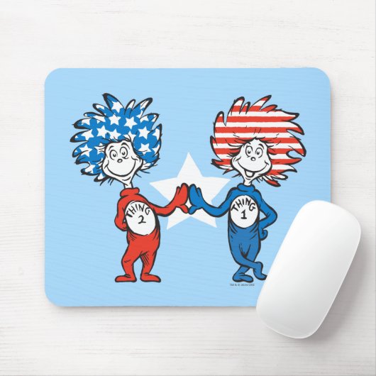 Dr. Seuss | Ding Eén Ding Twee Patriottische Grafi Muismat (Met muis)